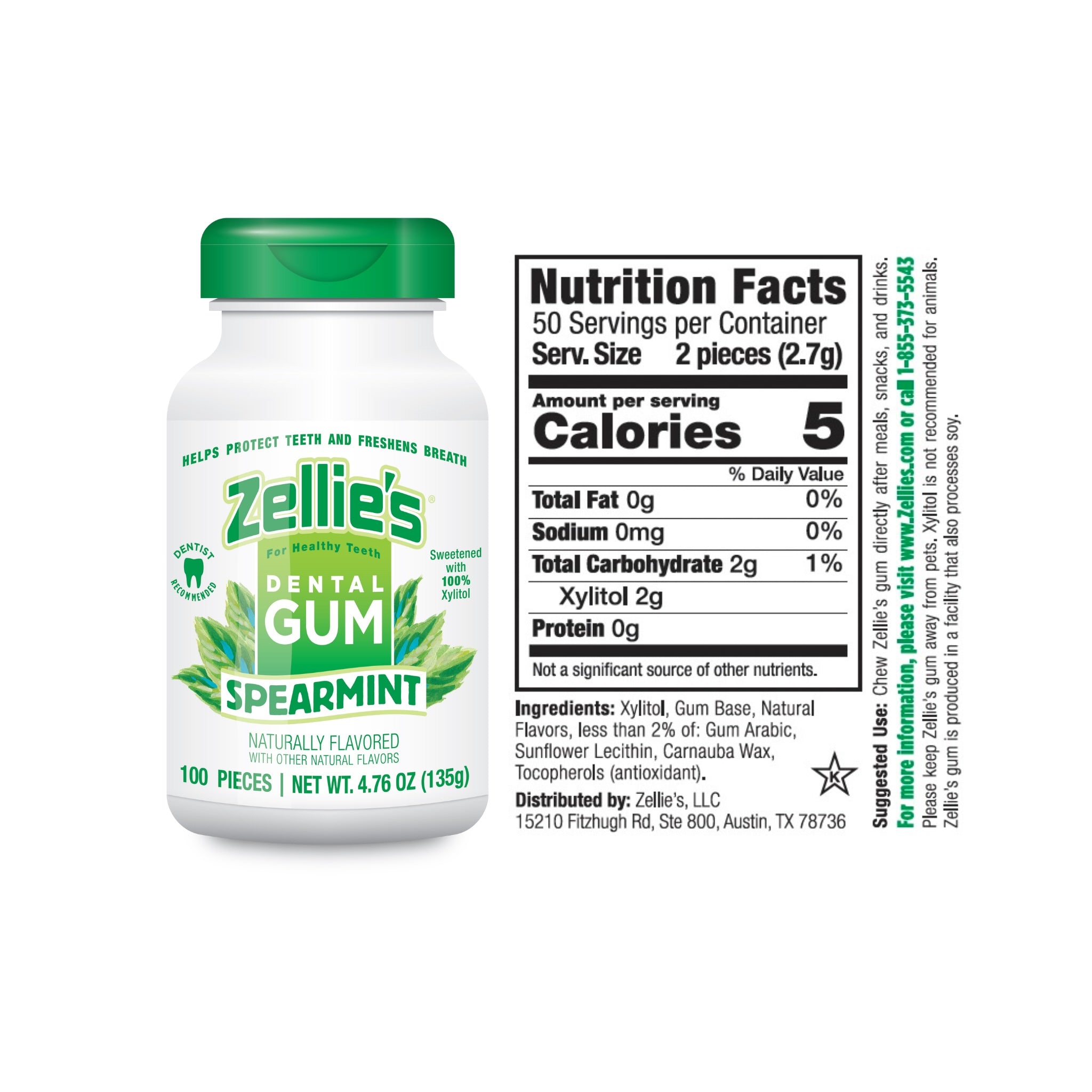 SPEARMINT Xylitol Dental Gum